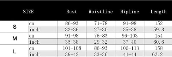 Sexy black wetlook catsuit size chart